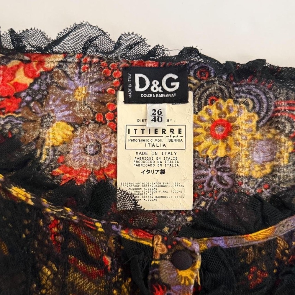 D&G Dolce Gabbana floral corset dress lace overlay vintage designer belt y2k - Picture 4 of 4